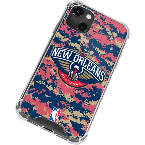 NBA New Orleans Pelicans Digi Camo iPhone 13 Mini Clear Case
