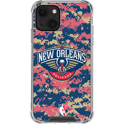 NBA New Orleans Pelicans Digi Camo iPhone 14 Clear Case