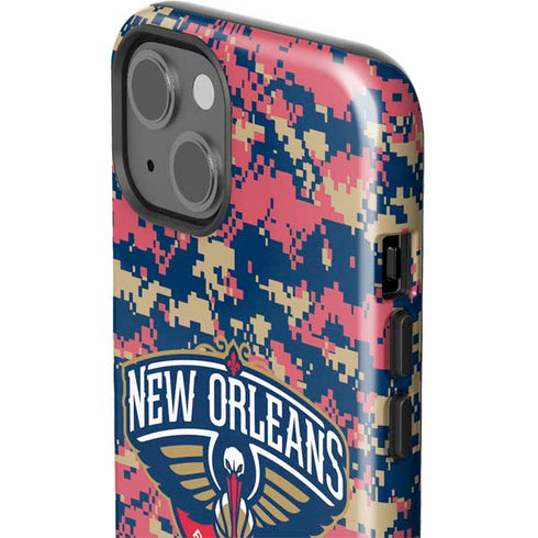 NBA New Orleans Pelicans Digi Camo iPhone 15 Plus Impact Case