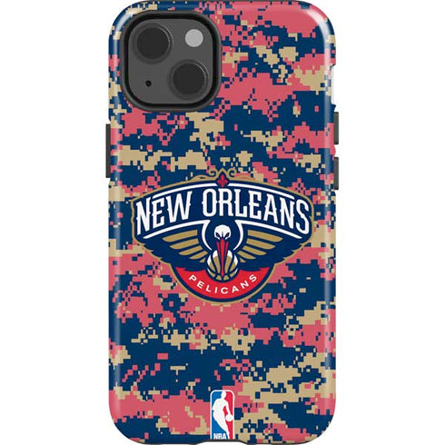 NBA New Orleans Pelicans Digi Camo iPhone 15 Impact Case