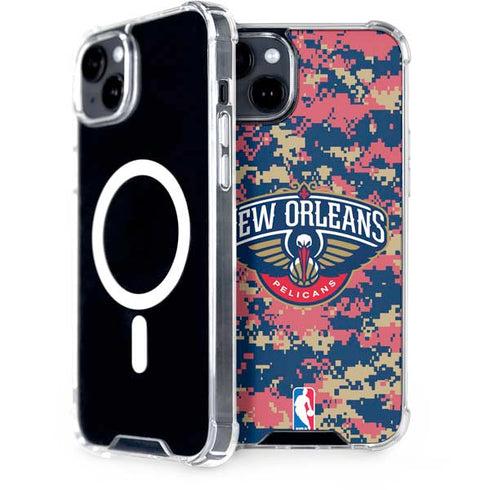 NBA New Orleans Pelicans Digi Camo iPhone 15 Plus MagSafe Case