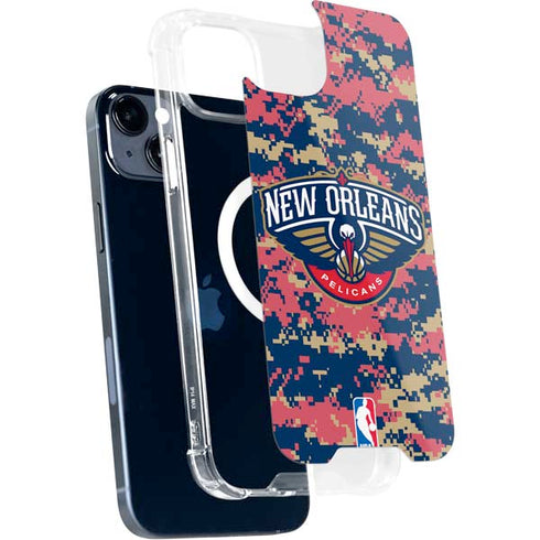 NBA New Orleans Pelicans Digi Camo iPhone 14 Plus MagSafe Case