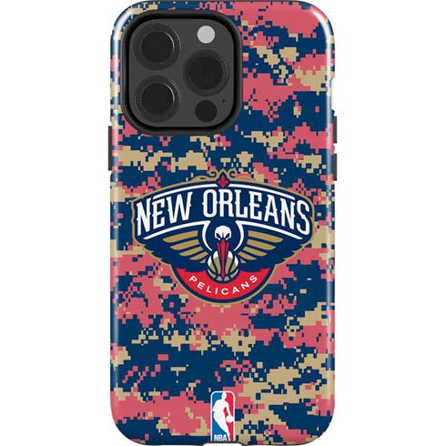 NBA New Orleans Pelicans Digi Camo iPhone 15 Pro Impact Case