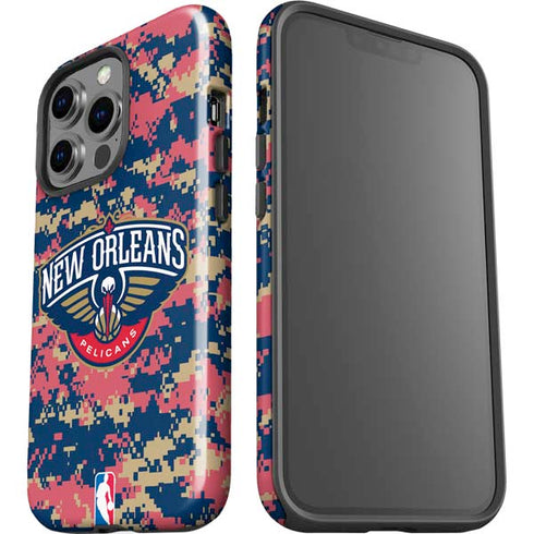 NBA New Orleans Pelicans Digi Camo iPhone 15 Pro Impact Case