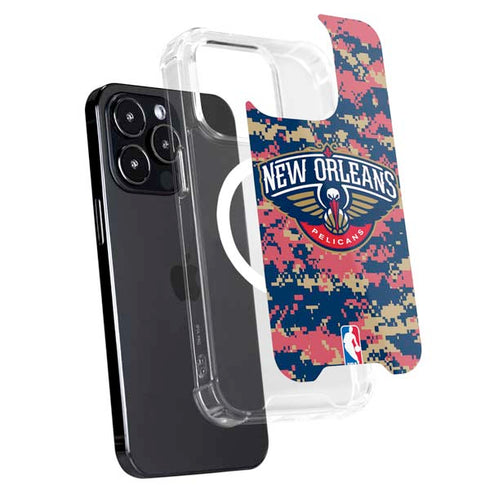 NBA New Orleans Pelicans Digi Camo iPhone 15 Pro Max MagSafe Case