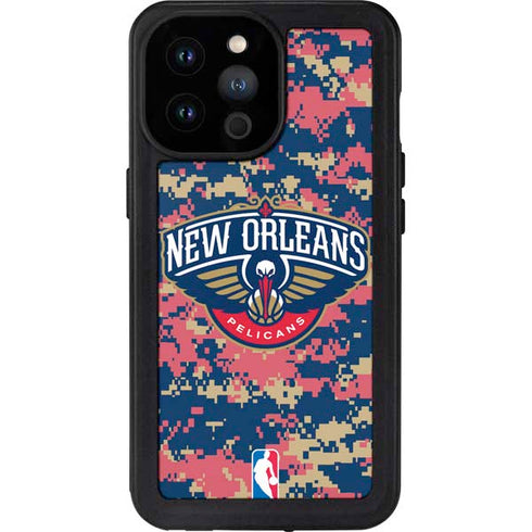 NBA New Orleans Pelicans Digi Camo iPhone 14 Pro Max Waterproof Case