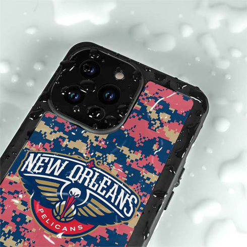 NBA New Orleans Pelicans Digi Camo iPhone 14 Pro Max Waterproof Case