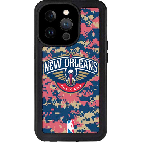 NBA New Orleans Pelicans Digi Camo iPhone 14 Pro Waterproof Case