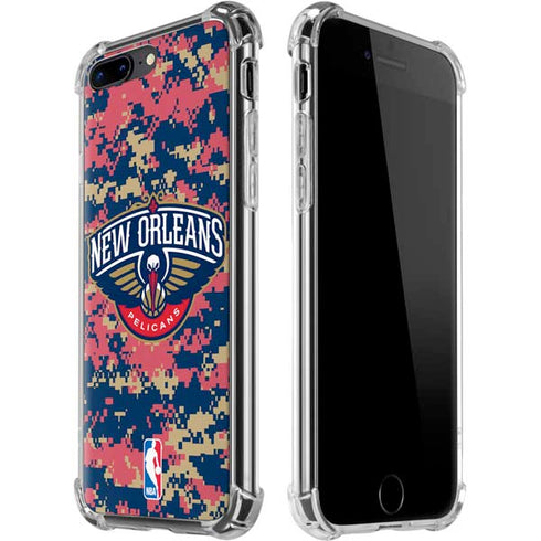 NBA New Orleans Pelicans Digi Camo iPhone 7/8 Plus Clear Case