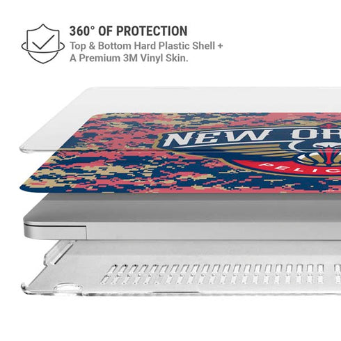 NBA New Orleans Pelicans Digi Camo MacBook Pro 16in (2019-20) Case plus Skin