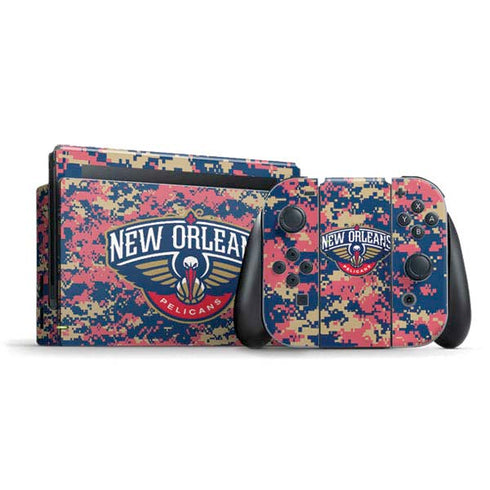 NBA New Orleans Pelicans Digi Camo Nintendo Switch Bundle Skin