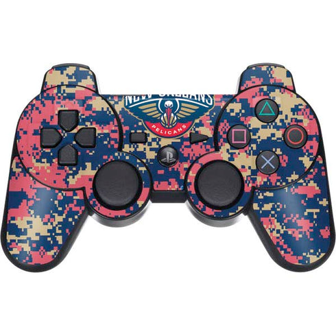 NBA New Orleans Pelicans Digi Camo PS3 Dual Shock wireless controller Skin