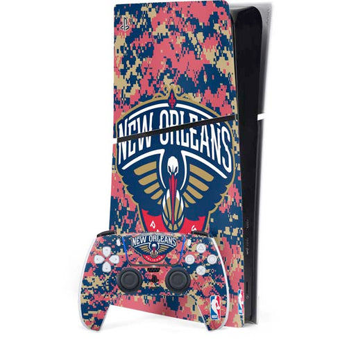 NBA New Orleans Pelicans Digi Camo PS5 Slim Digital Edition Console Skin