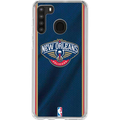 NBA New Orleans Pelicans Jersey Galaxy A21 Clear Case
