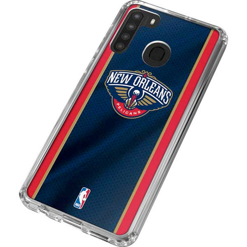 NBA New Orleans Pelicans Jersey Galaxy A21 Clear Case