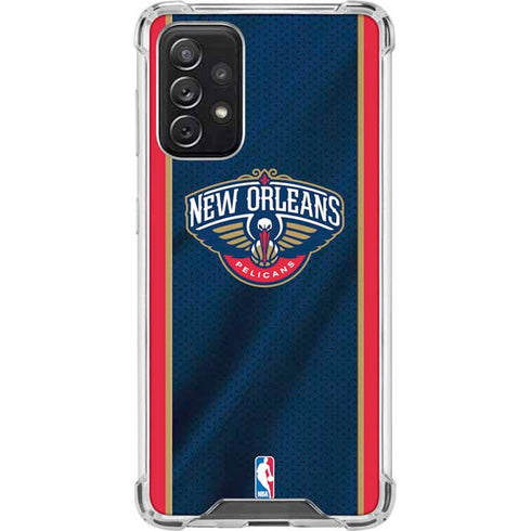 NBA New Orleans Pelicans Jersey Galaxy A72 5G Clear Case