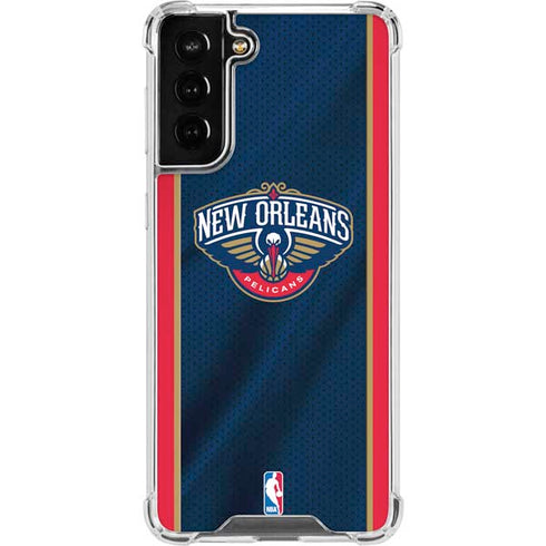 NBA New Orleans Pelicans Jersey Galaxy S21 FE Clear Case