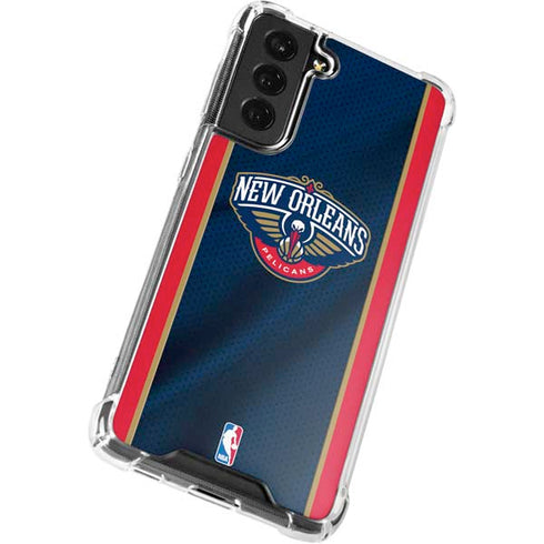 NBA New Orleans Pelicans Jersey Galaxy S21 FE Clear Case