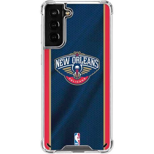 NBA New Orleans Pelicans Jersey Galaxy S21 Plus 5G Clear Case