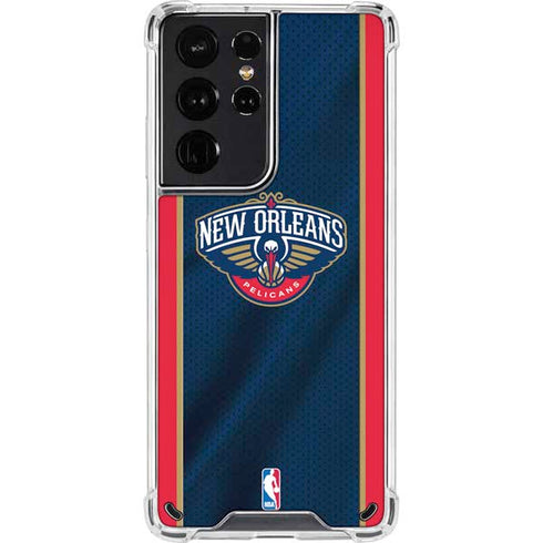 NBA New Orleans Pelicans Jersey Galaxy S21 Ultra 5G Clear Case