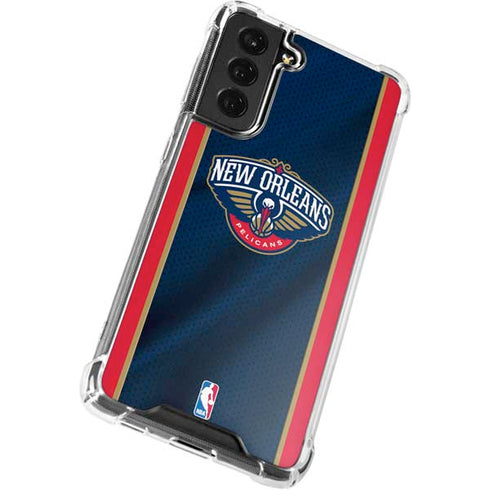 NBA New Orleans Pelicans Jersey Galaxy S22 Plus Clear Case