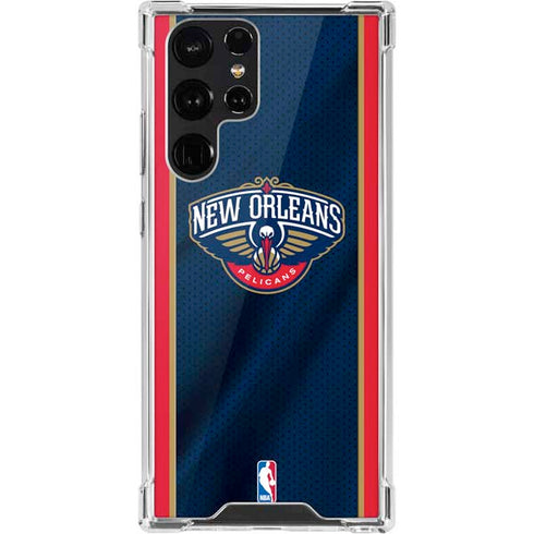 NBA New Orleans Pelicans Jersey Galaxy S22 Ultra Clear Case