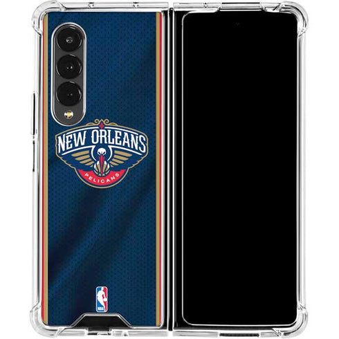 NBA New Orleans Pelicans Jersey Galaxy Z Fold4 5G Clear Case