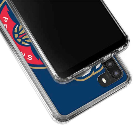NBA New Orleans Pelicans Large Logo Galaxy A21 Clear Case