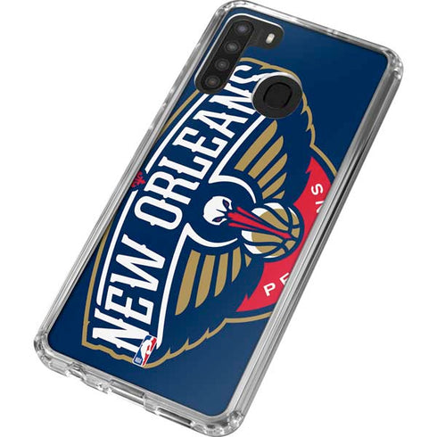 NBA New Orleans Pelicans Large Logo Galaxy A21 Clear Case