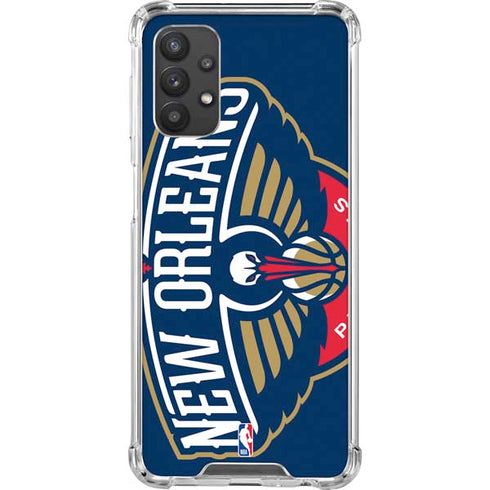 NBA New Orleans Pelicans Large Logo Galaxy A32 5G Clear Case