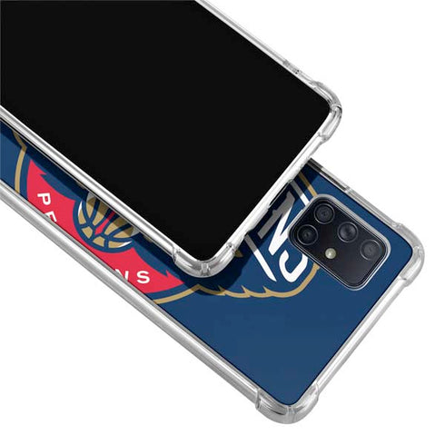 NBA New Orleans Pelicans Large Logo Galaxy A71 5G Clear Case