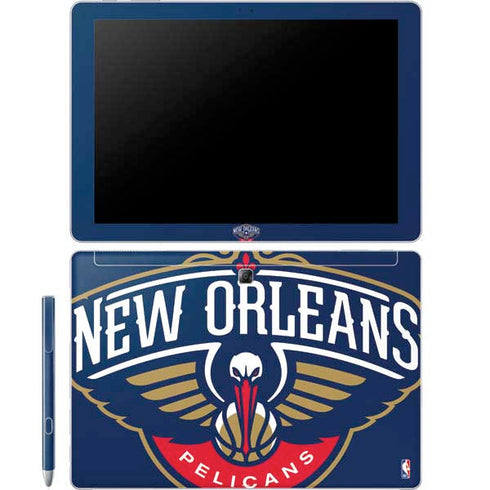NBA New Orleans Pelicans Large Logo Galaxy Book 12in Skin
