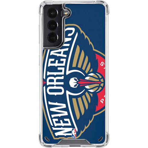 NBA New Orleans Pelicans Large Logo Galaxy S21 5G Clear Case