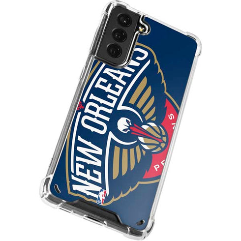 NBA New Orleans Pelicans Large Logo Galaxy S21 5G Clear Case