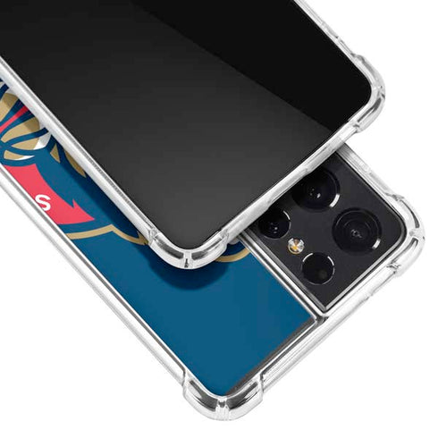 NBA New Orleans Pelicans Large Logo Galaxy S21 Ultra 5G Clear Case