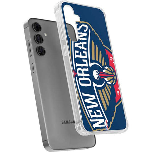 NBA New Orleans Pelicans Large Logo Galaxy S24 Plus Clear Case