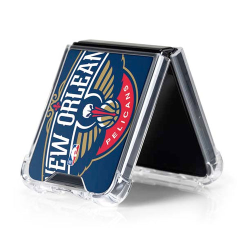 NBA New Orleans Pelicans Large Logo Galaxy Z Flip5 5G Clear Case