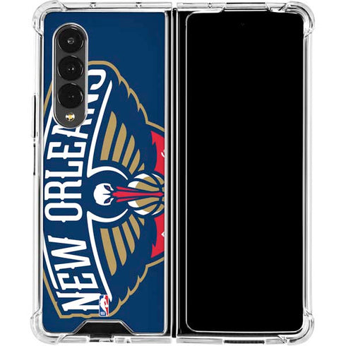 NBA New Orleans Pelicans Large Logo Galaxy Z Fold4 5G Clear Case