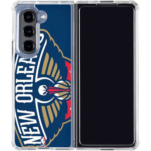 NBA New Orleans Pelicans Large Logo Galaxy Z Fold5 5G Clear Case