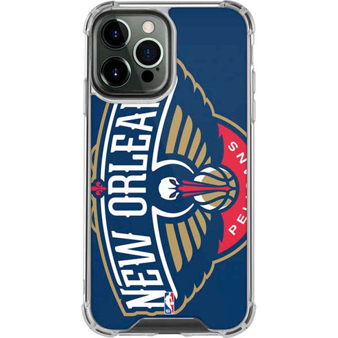 NBA New Orleans Pelicans Large Logo iPhone 13 Pro Max Clear Case