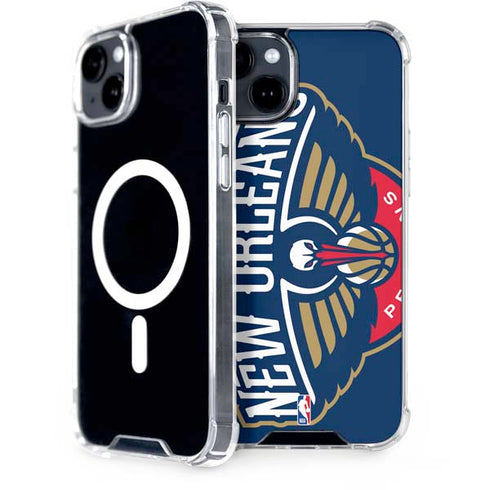 NBA New Orleans Pelicans Large Logo iPhone 15 Plus MagSafe Case