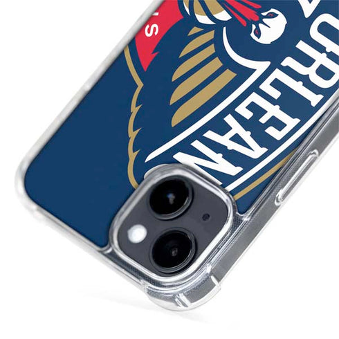 NBA New Orleans Pelicans Large Logo iPhone 15 Plus MagSafe Case