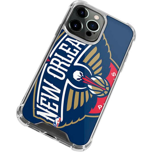 NBA New Orleans Pelicans Large Logo iPhone 15 Pro Max Clear Case