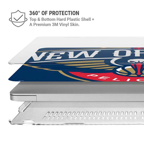 NBA New Orleans Pelicans Large Logo MacBook Pro 16in (2019-20) Case plus Skin