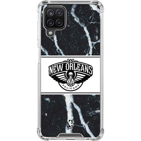 NBA New Orleans Pelicans Marble Galaxy A12 Clear Case