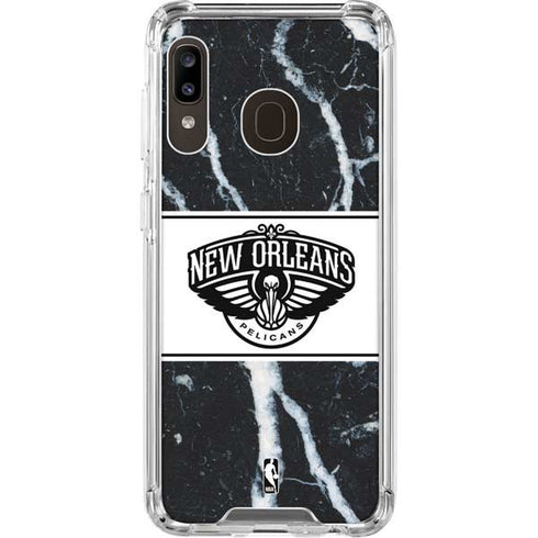 NBA New Orleans Pelicans Marble Galaxy A30 Clear Case