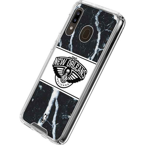 NBA New Orleans Pelicans Marble Galaxy A30 Clear Case