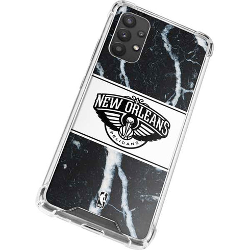 NBA New Orleans Pelicans Marble Galaxy A32 5G Clear Case