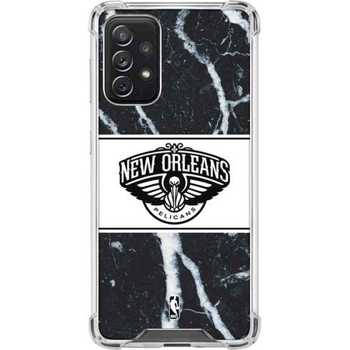 NBA New Orleans Pelicans Marble Galaxy A72 5G Clear Case