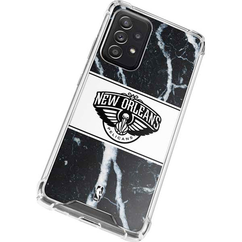 NBA New Orleans Pelicans Marble Galaxy A72 5G Clear Case